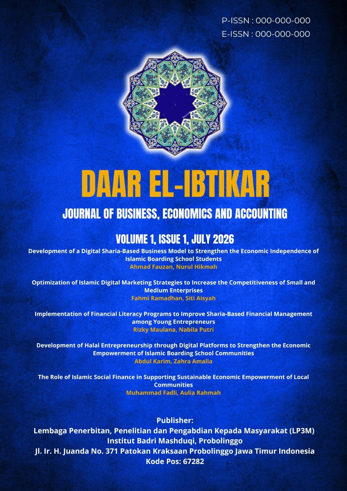 					View Vol. 1 No. 01 (2026): DAAR EL-IBTIKAR: Journal of Business, Economics and Accounting
				